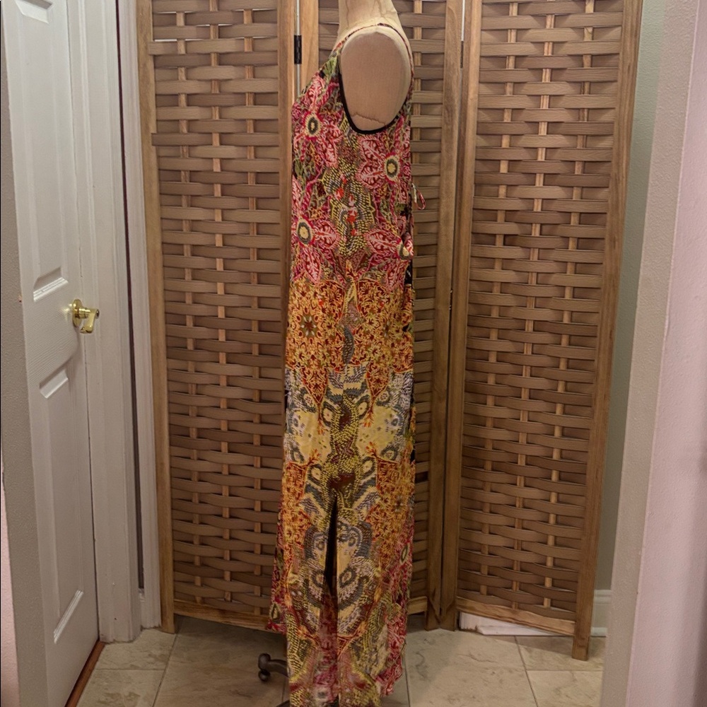 Free People Wildflower Black Multi Print Maxi Slip - Picture 4 of 7
